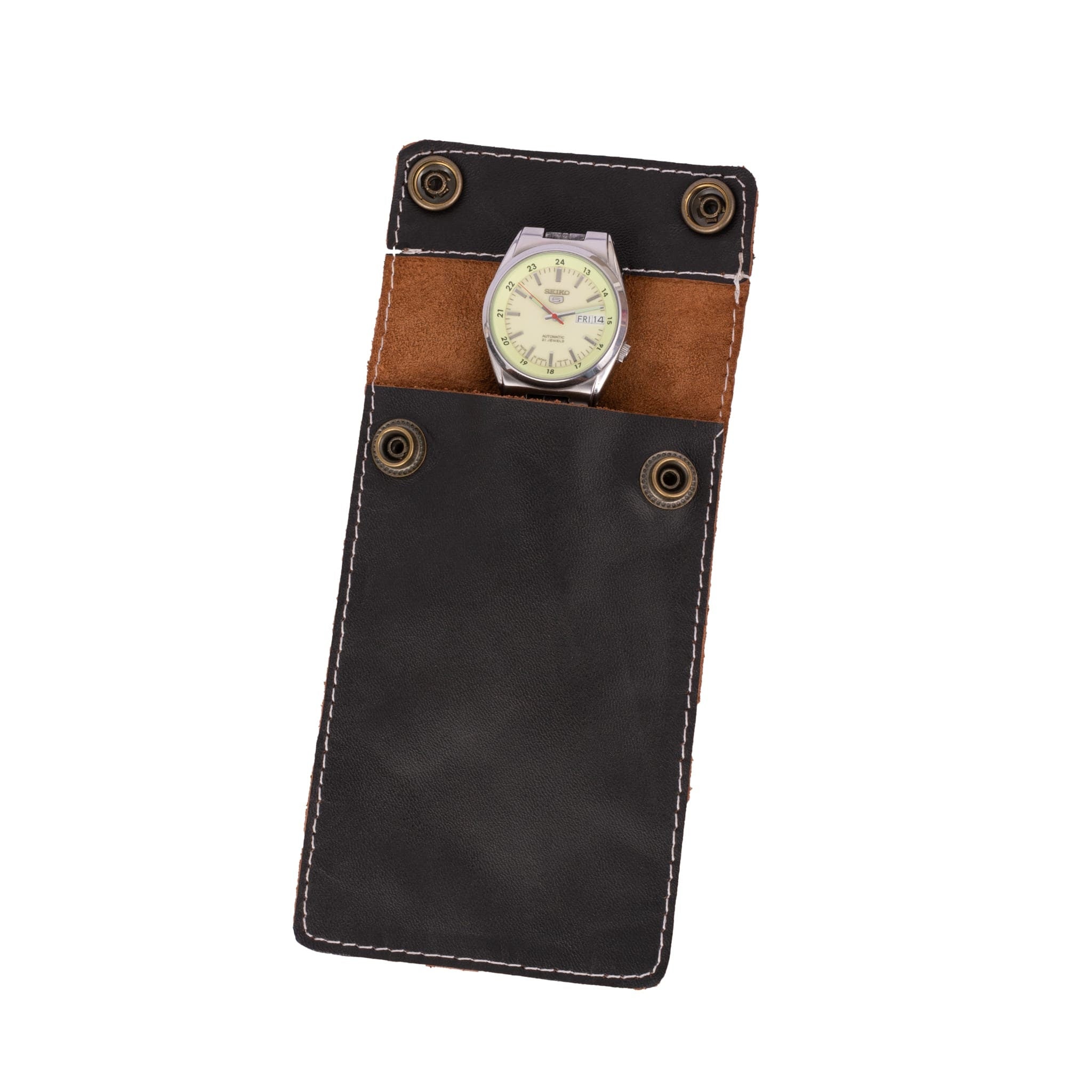 Handmade Leather Watch Case: Single Watch Travel Roll