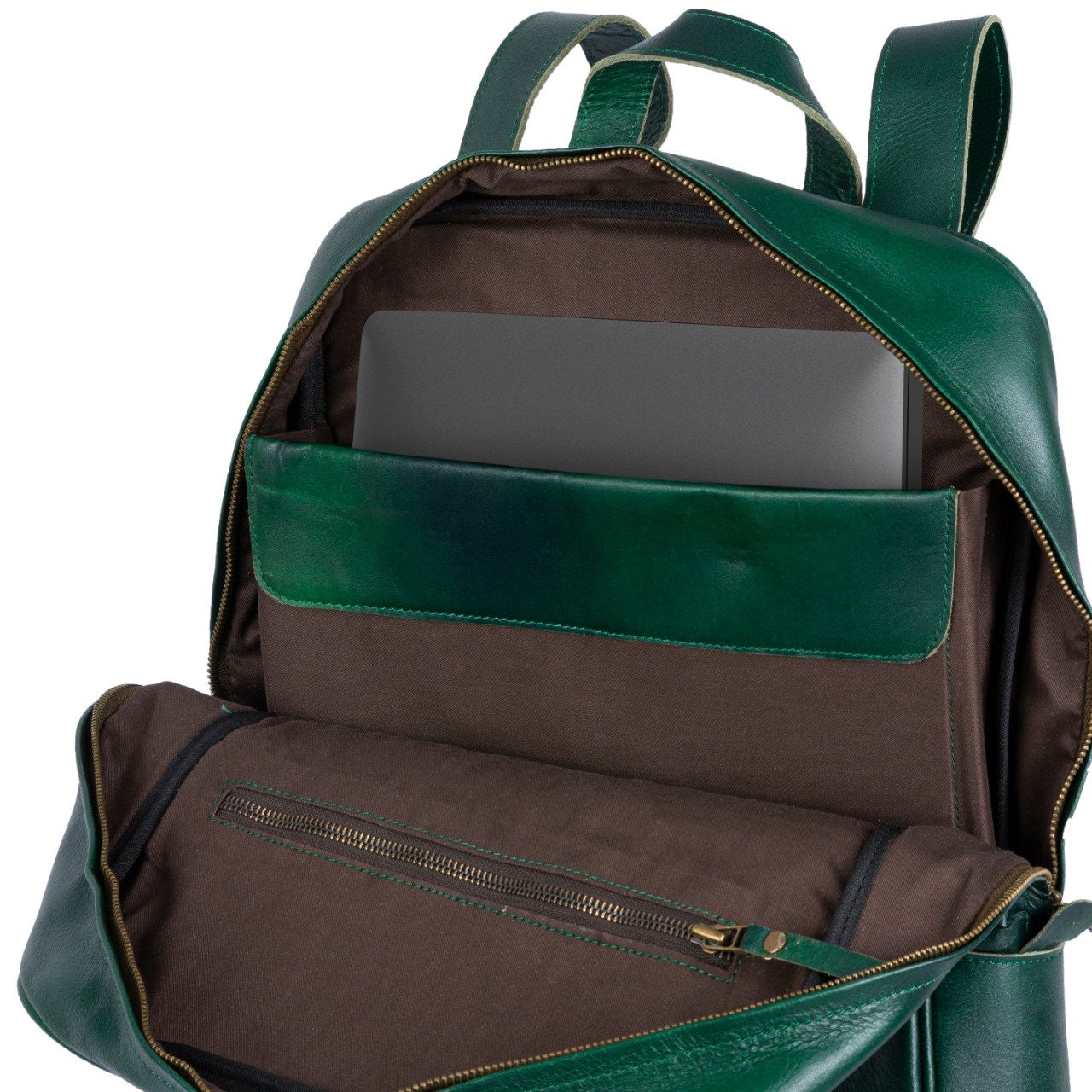 Handmade Full Grain Leather Backpack: College Travel Rucksack