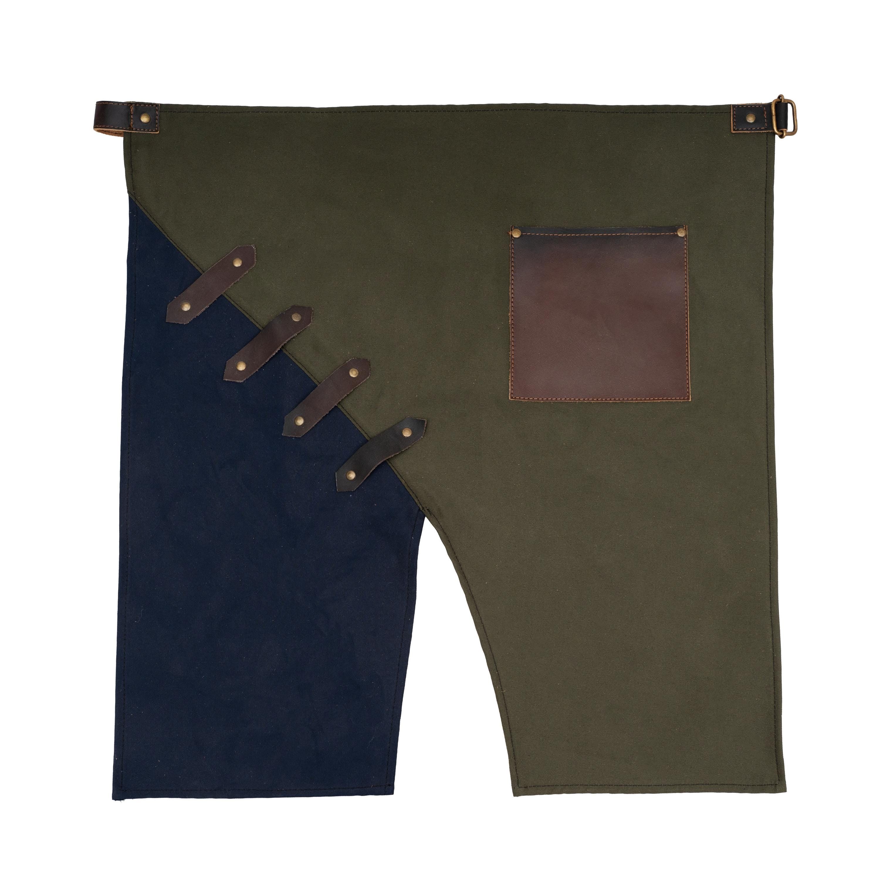 Handmade Canvas Apron with Leather Pocket – Adjustable Workwear