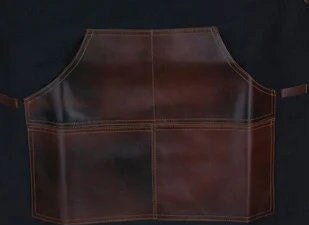 Handmade Maroon Canvas Apron: Leather Accents, Unisex Chef Apron
