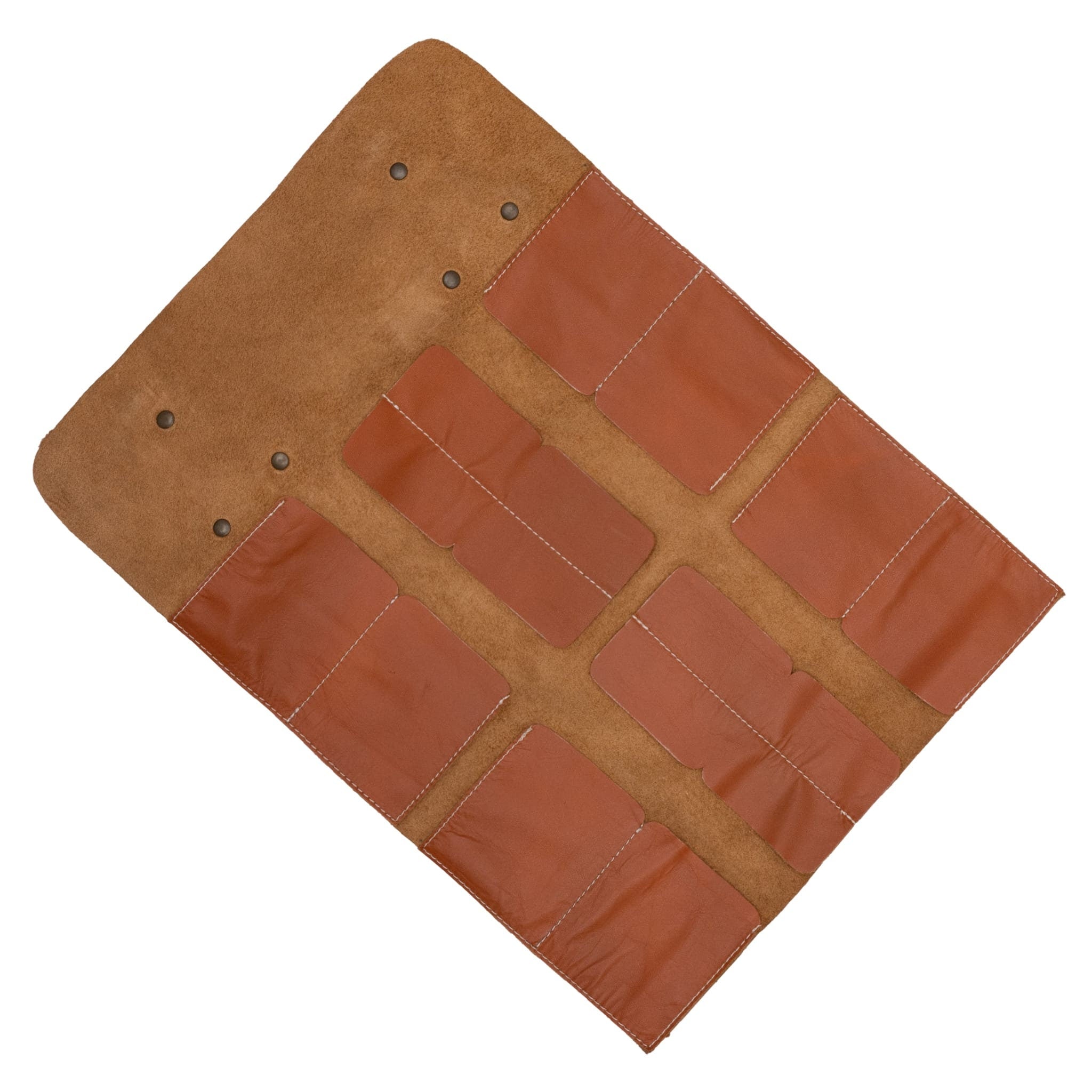 Handmade Full Grain Leather Watch Roll: 8-Pocket Travel Pouch