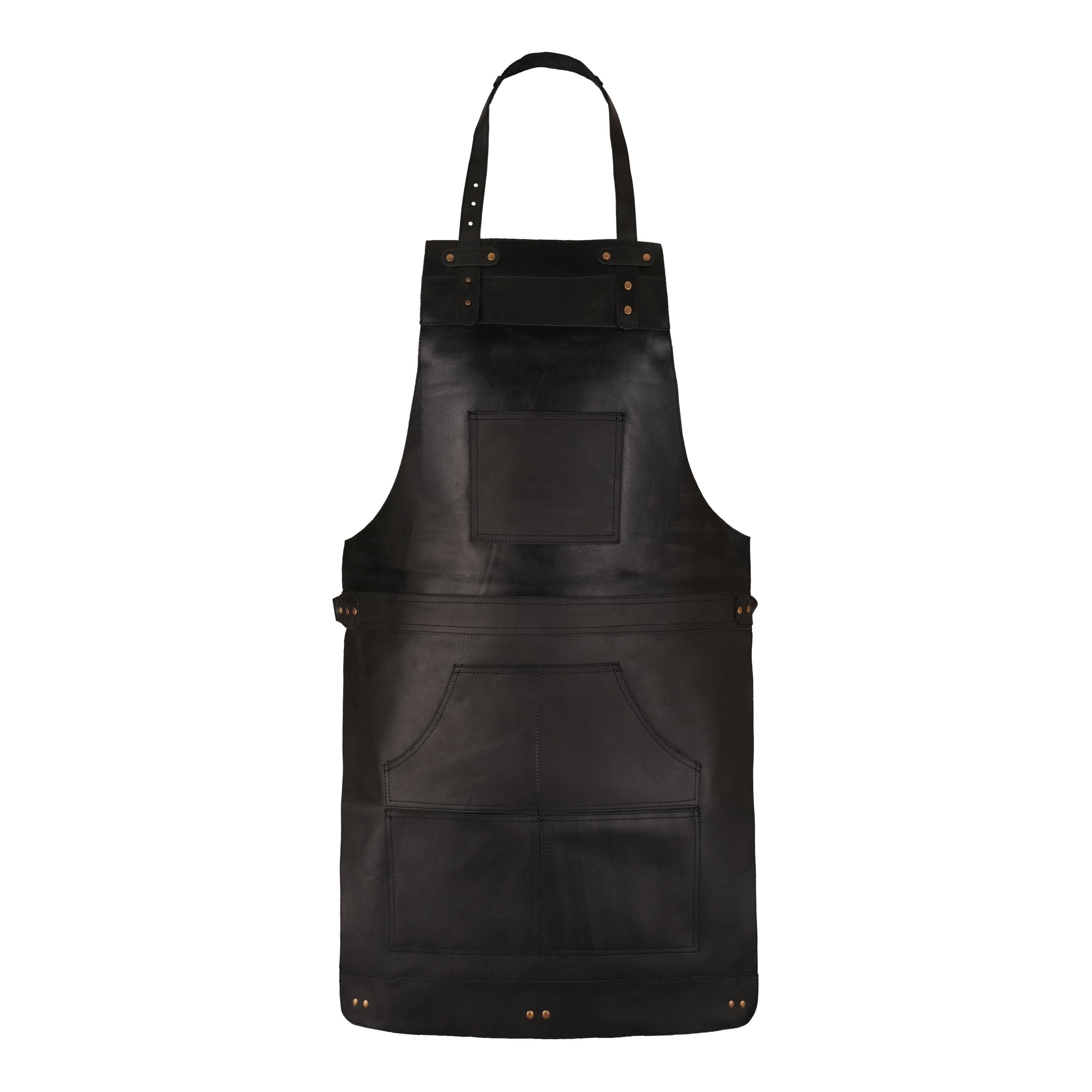 Handmade Full Grain Leather Apron: Adjustable Chef Cook Apron