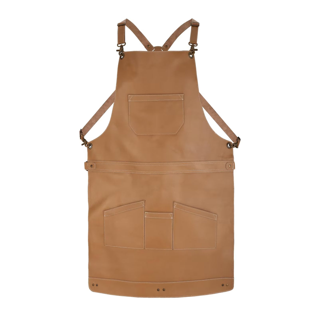 Leather Apron for Men & Women, Full Grain Leather Work Apron, Cross Back Workshop Apron, Barber, Chef, BBQ, Woodworking Gift