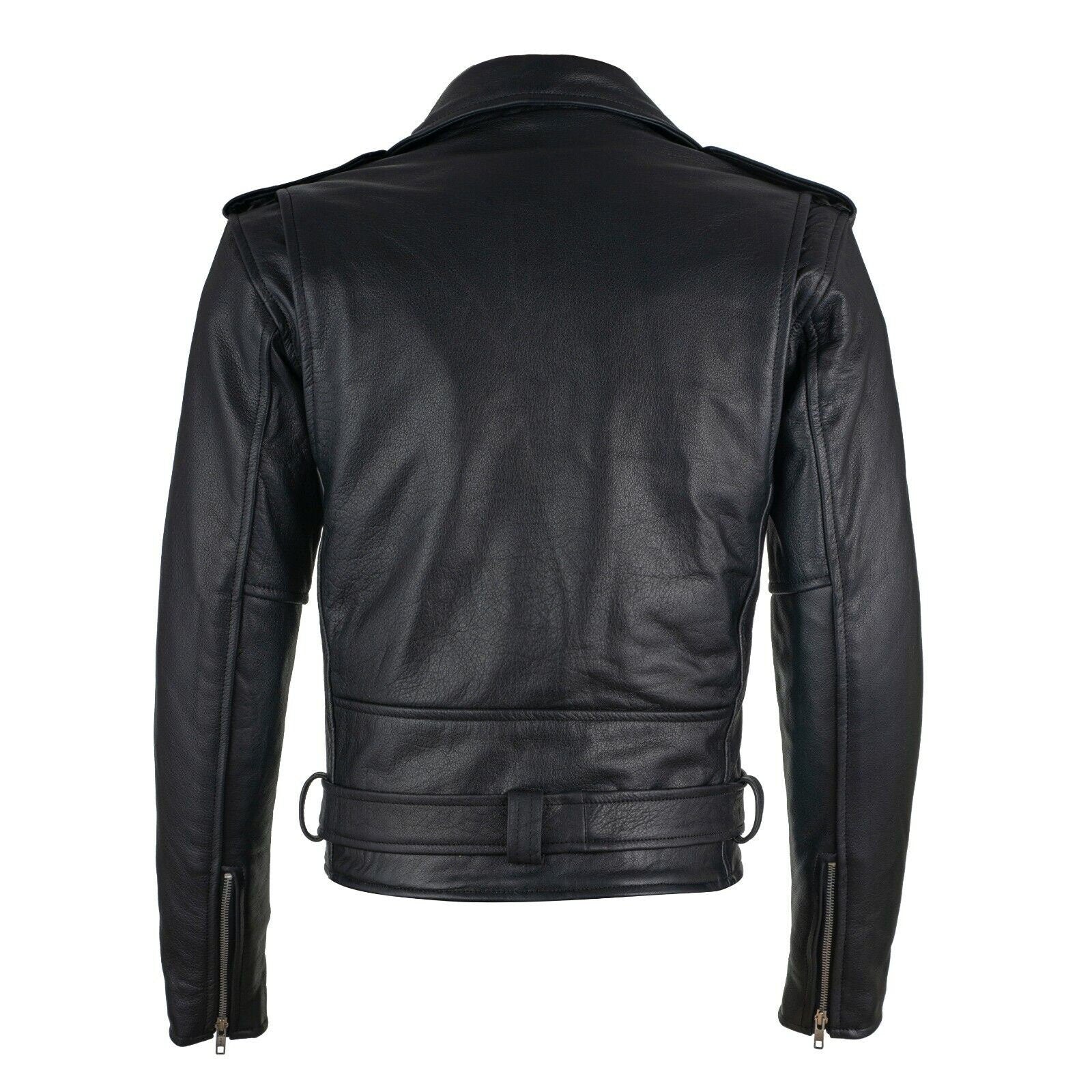 Men's Marlon Brando Vintage Biker Real Leather Jacket Handmade Genuine Cowhide Full Grain Leather