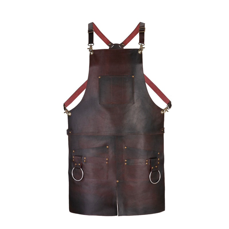 Full Grain Leather Apron: Split Leg, 2 Pockets - Butcher, Chef, Barber