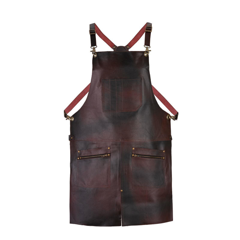 Full Grain Leather Apron, Split Leg, Tool Pockets, Unisex Workwear