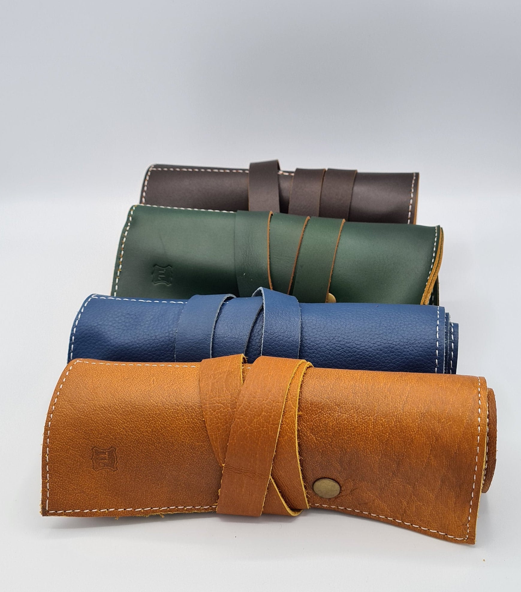 Handmade Full Grain Leather Watch Roll with Travel Pouch