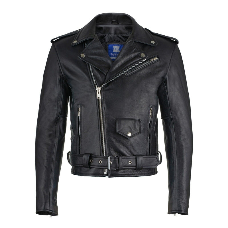 Men's Marlon Brando Vintage Biker Real Leather Jacket Handmade Genuine Cowhide Full Grain Leather