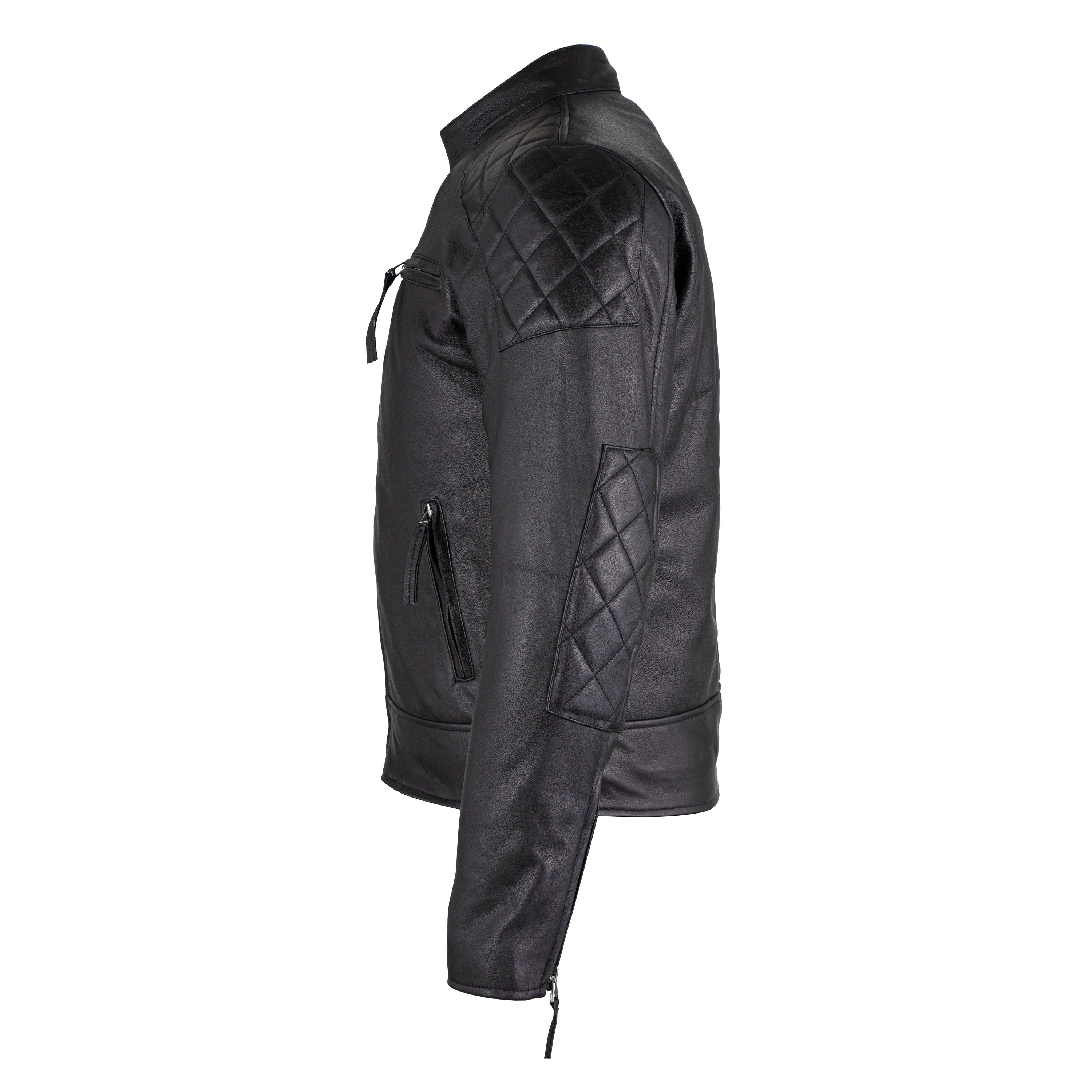 Men's Handmade Full Grain Leather Biker Jacket: Classic Racer