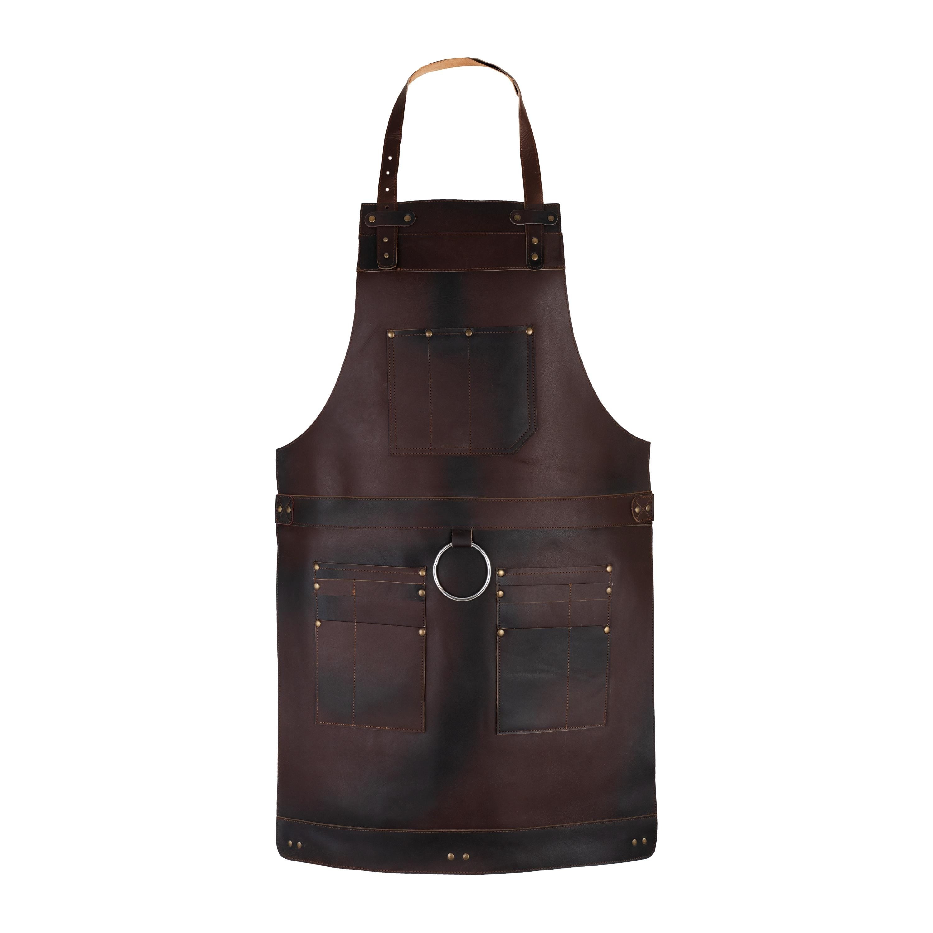 Handmade Full Grain Leather Apron: Chef, BBQ, Craftsman