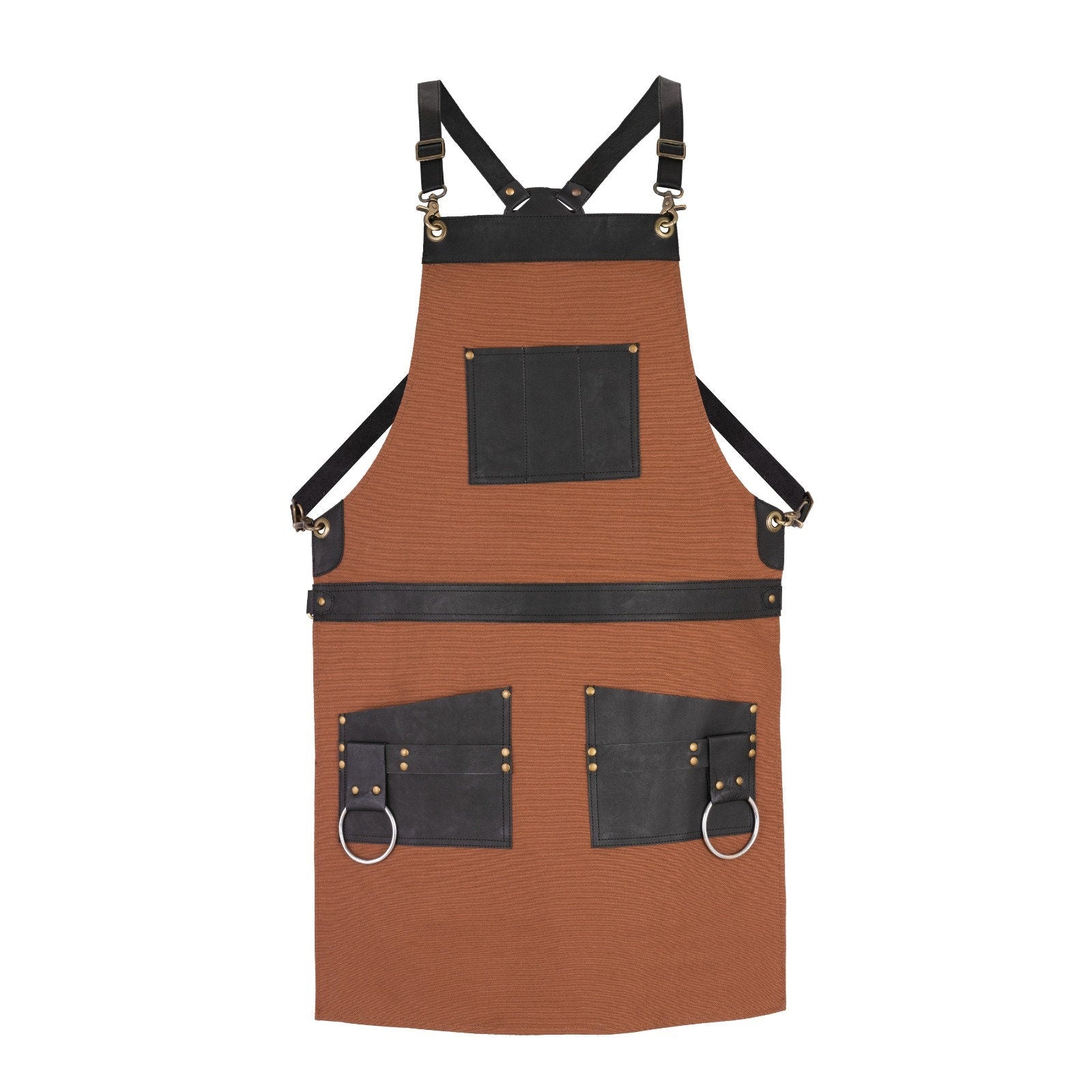 Canvas Apron with Leather Pockets – Butcher, Chef, BBQ