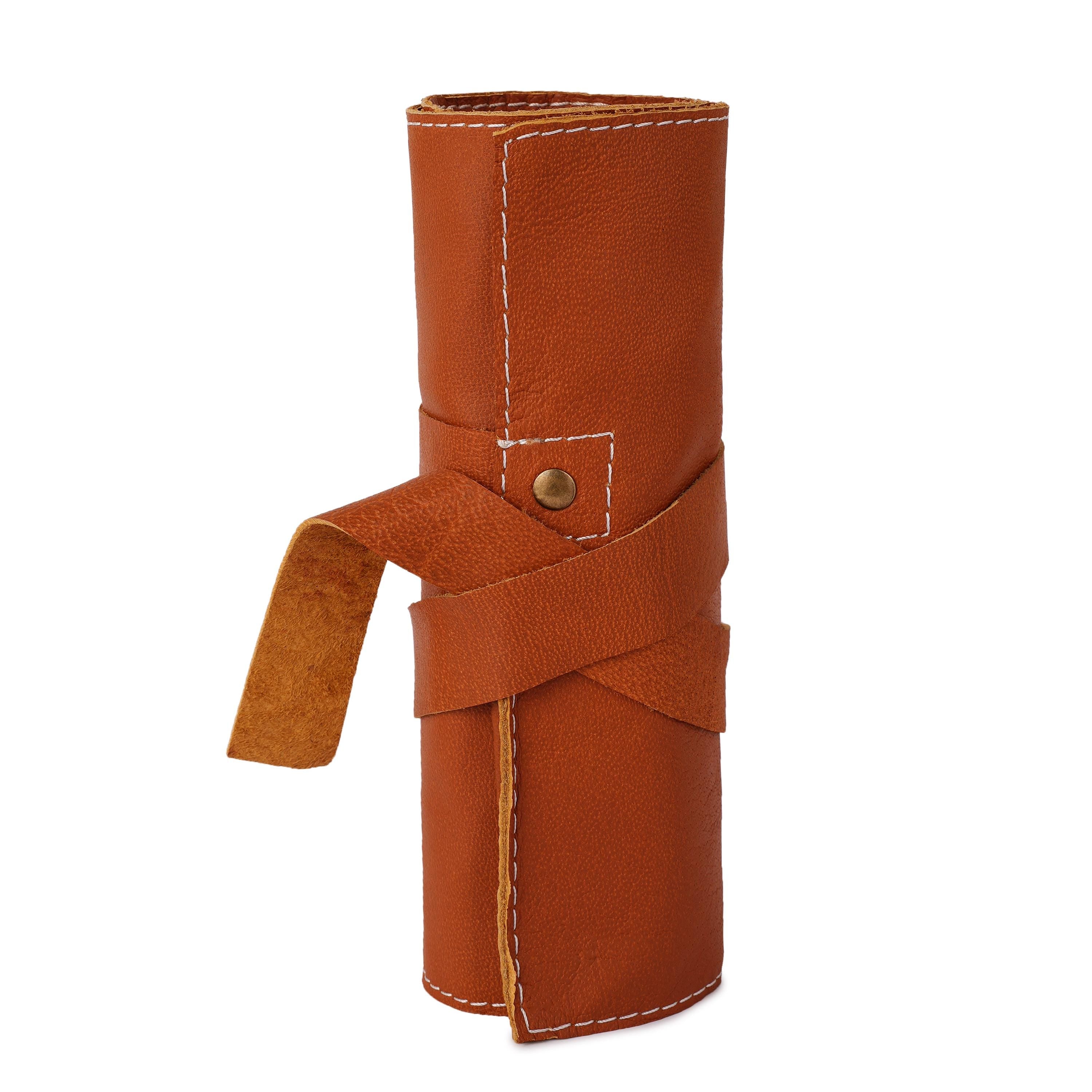 Handmade Full Grain Leather Watch Roll with Travel Pouch