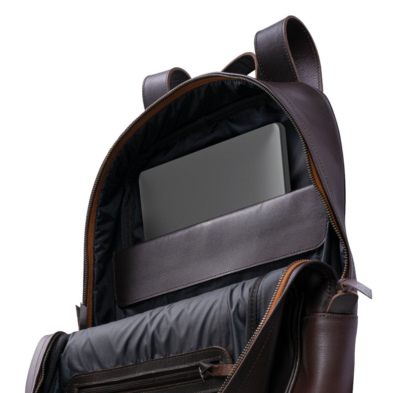 Handmade Black Leather Backpack: Full Grain Rucksack, College Travel Bag
