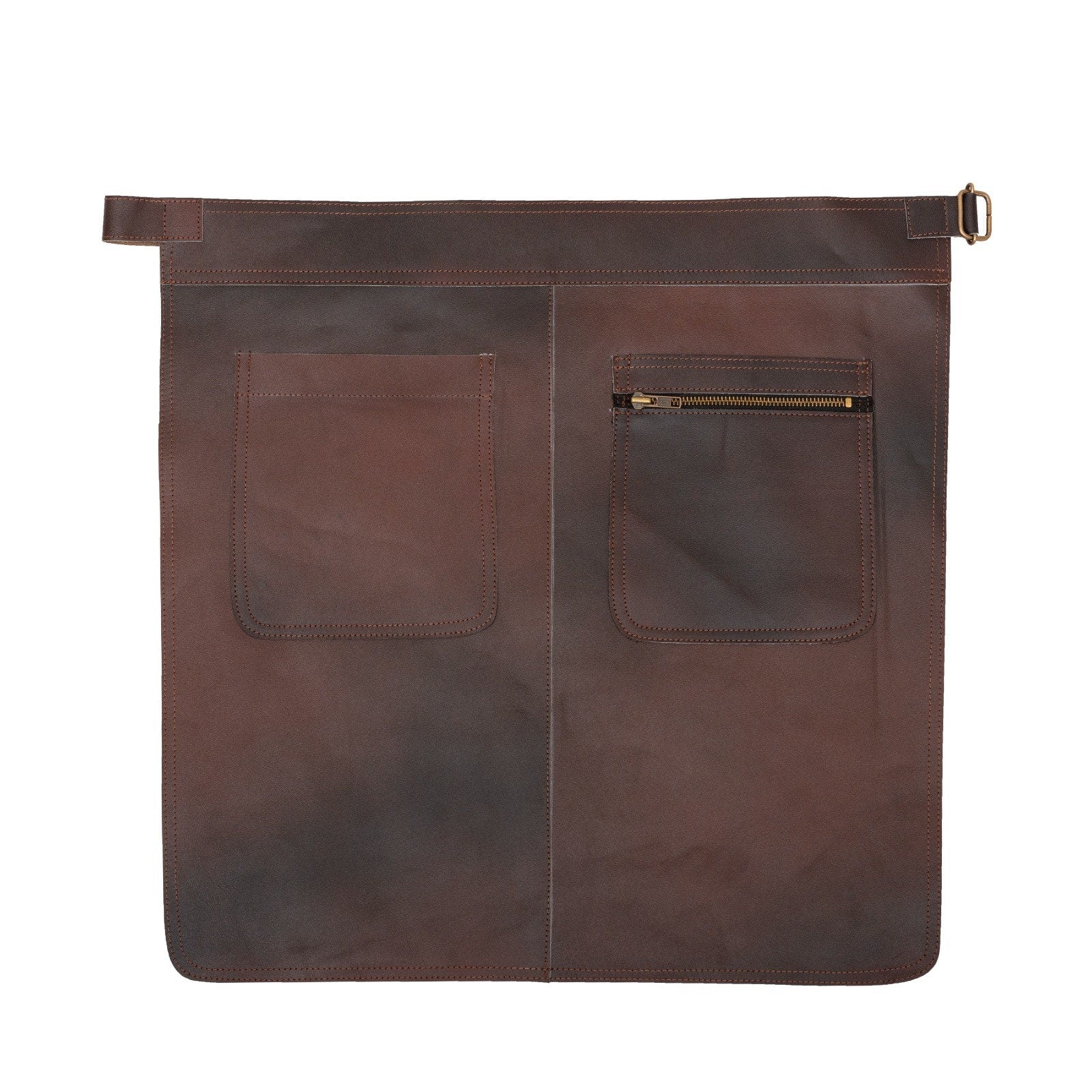 Handcrafted Brown Leather Half Apron: BBQ, Workshop, Crafts