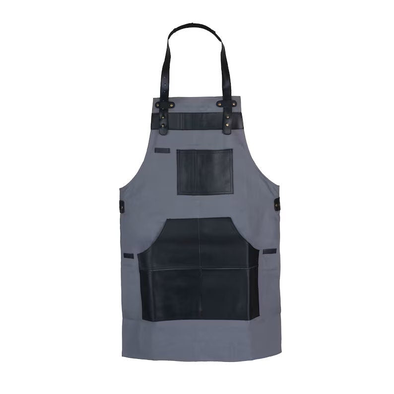Grey Canvas & Leather Apron: Chef, Butcher, Grill Master