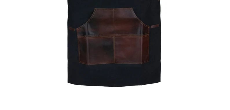 Black Canvas & Leather Apron: Adjustable Chef, BBQ, Work Apron