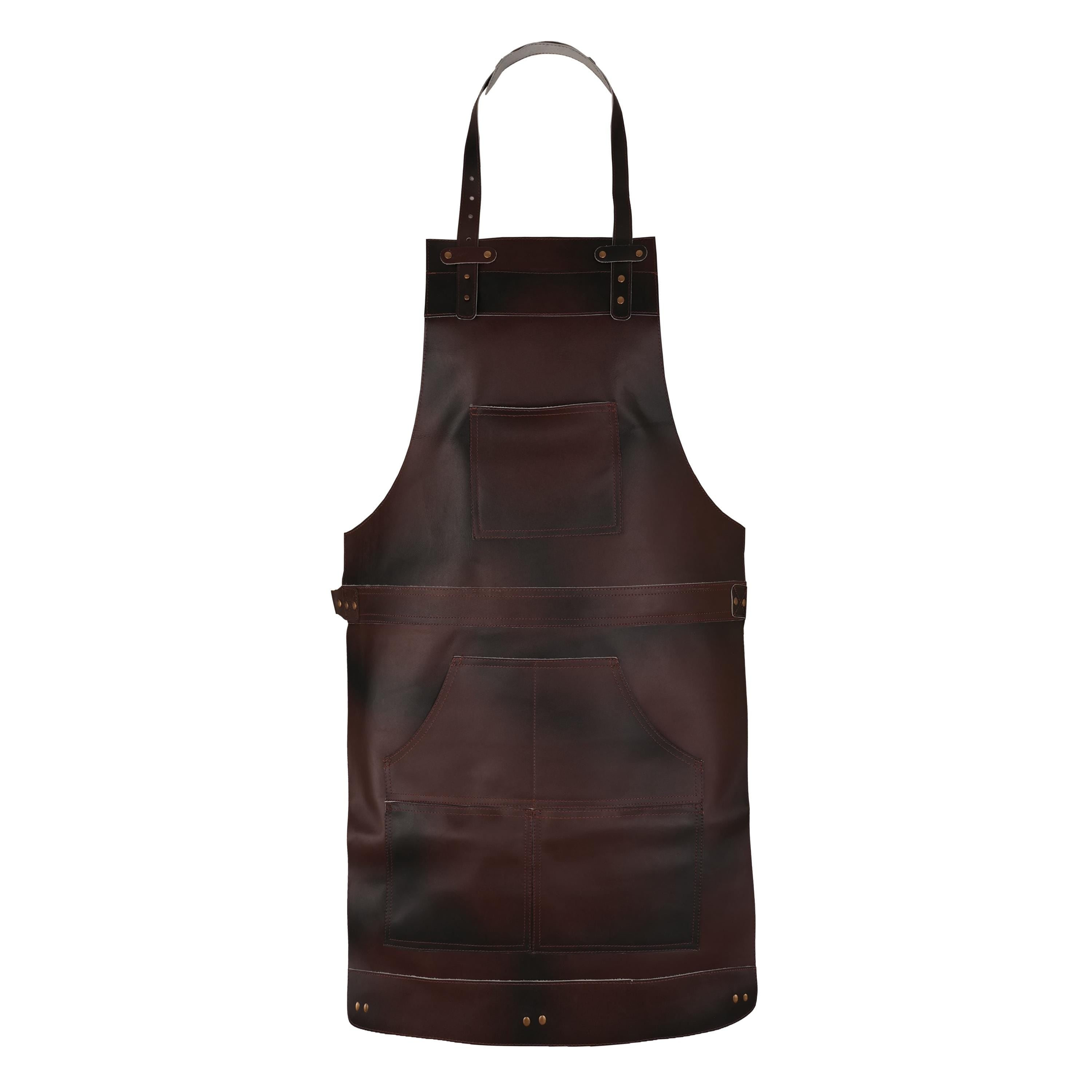 Handmade Full Grain Leather Apron: Adjustable Chef Cook Apron