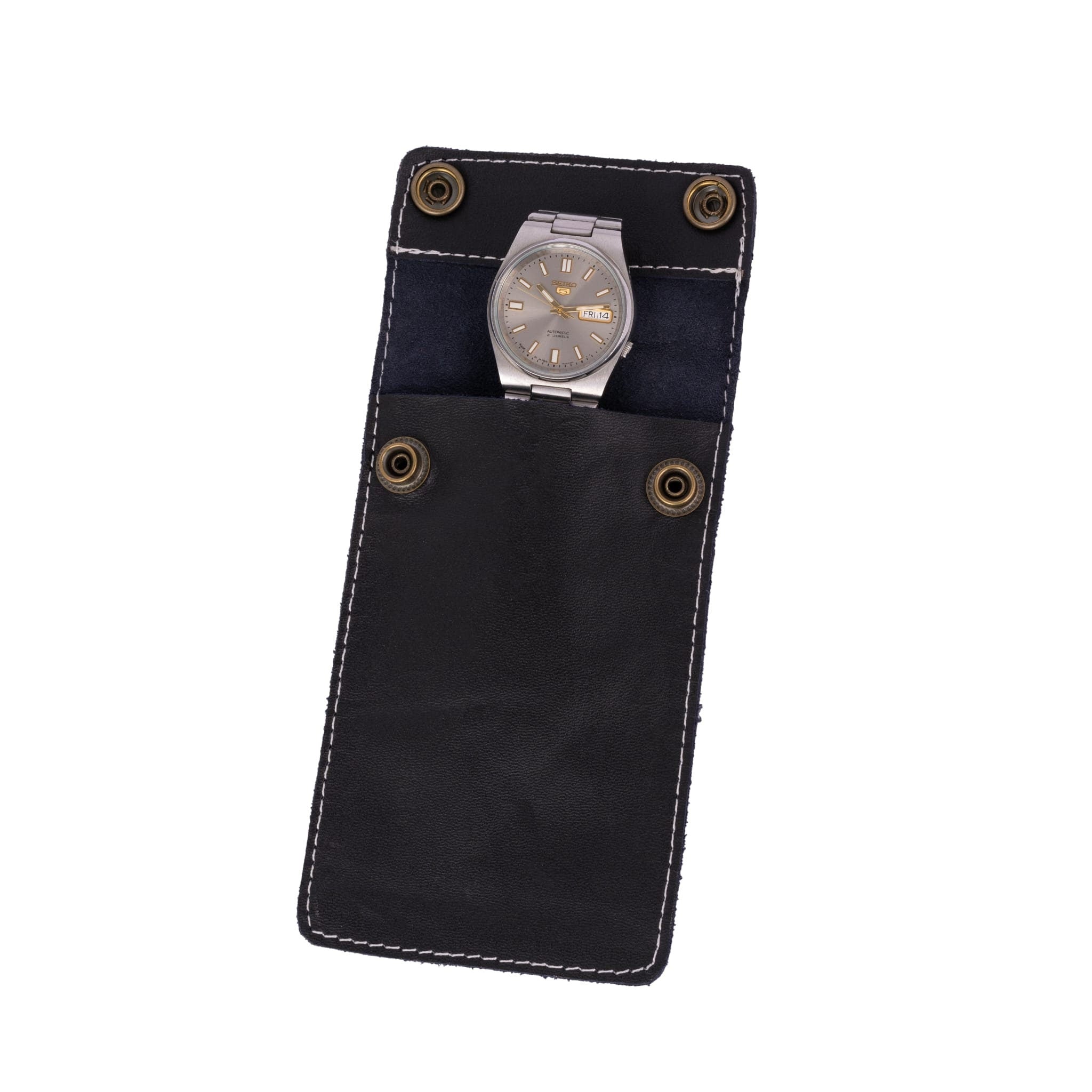 Handmade Leather Watch Case: Single Watch Travel Roll